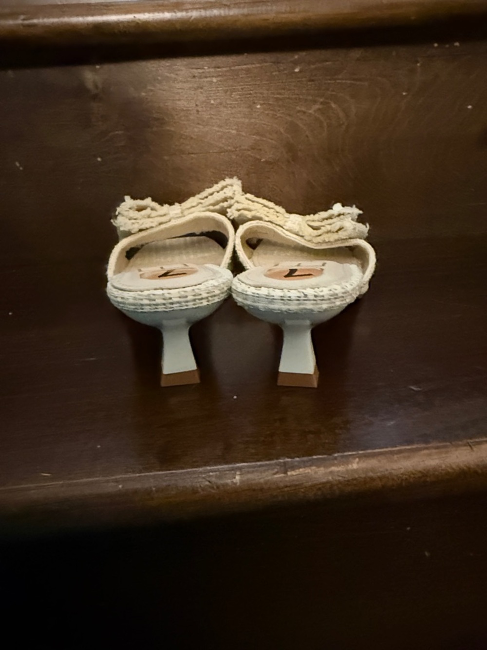 Cream Bow Slide Sandals - Picture 3 of 4